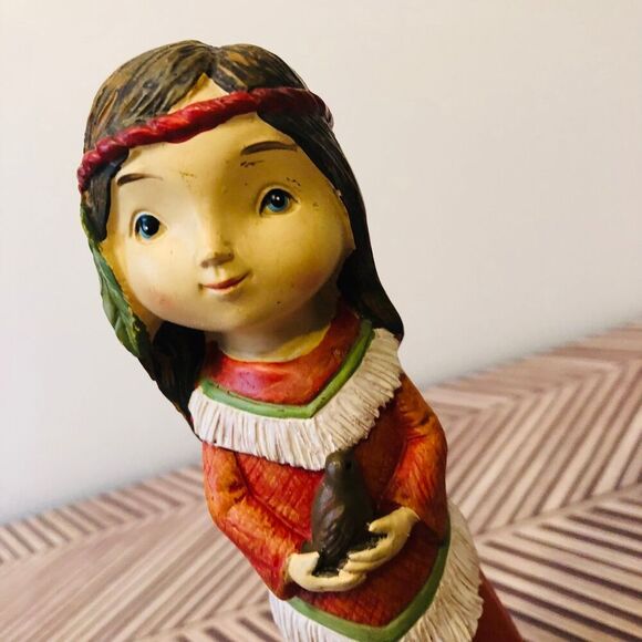 Hobby Lobby 2023 Native American Girl Holding Bird Harvest Thanksgiving - Picture 2 of 7